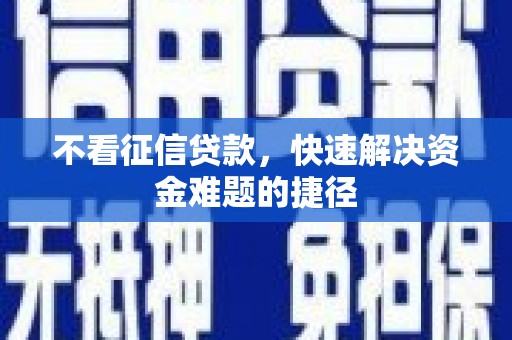 高要不看征信贷款，快速解决资金难题的捷径