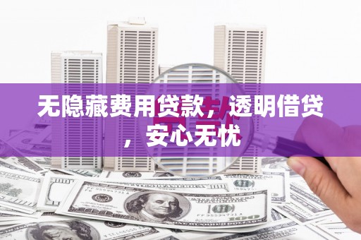 高要无隐藏费用贷款，透明借贷，安心无忧