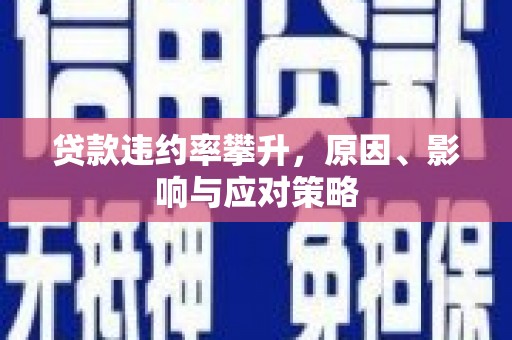 高要贷款违约率攀升，原因、影响与应对策略