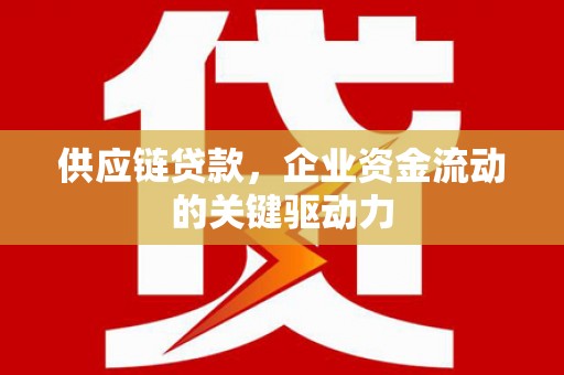 高要供应链贷款，企业资金流动的关键驱动力