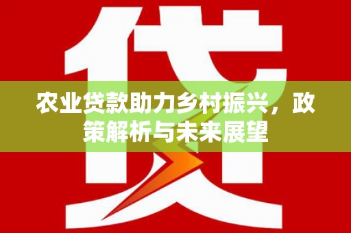 高要农业贷款助力乡村振兴，政策解析与未来展望