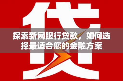 高要探索新网银行贷款，如何选择最适合您的金融方案