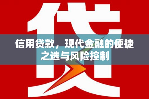 高要信用贷款，现代金融的便捷之选与风险控制