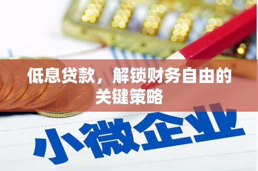高要低息贷款，解锁财务自由的关键策略