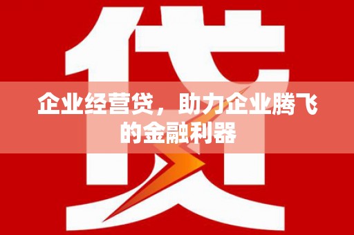 高要企业经营贷，助力企业腾飞的金融利器
