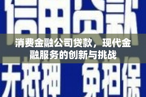高要消费金融公司贷款，现代金融服务的创新与挑战