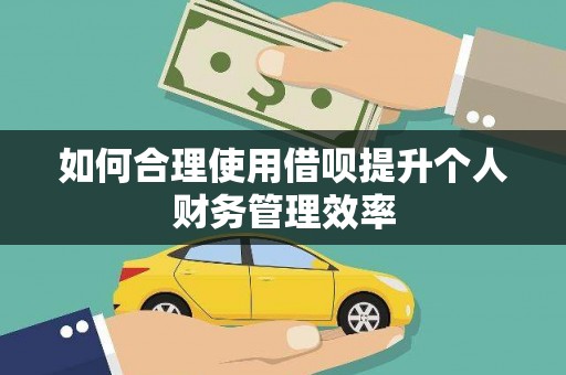 高要如何合理使用借呗提升个人财务管理效率