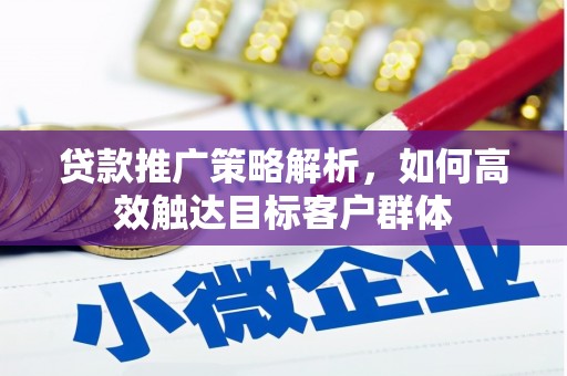 高要贷款推广策略解析，如何高效触达目标客户群体