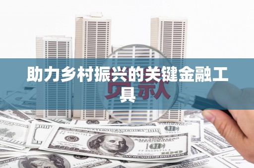 高要助力乡村振兴的关键金融工具