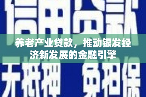 高要养老产业贷款，推动银发经济新发展的金融引擎