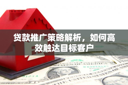 高要贷款推广策略解析，如何高效触达目标客户