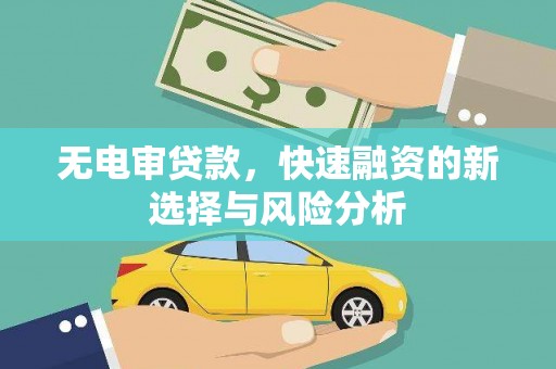 高要无电审贷款，快速融资的新选择与风险分析