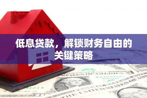 高要低息贷款，解锁财务自由的关键策略