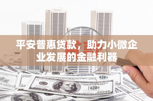 高要平安普惠贷款，助力小微企业发展的金融利器