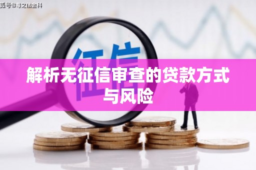 高要解析无征信审查的贷款方式与风险