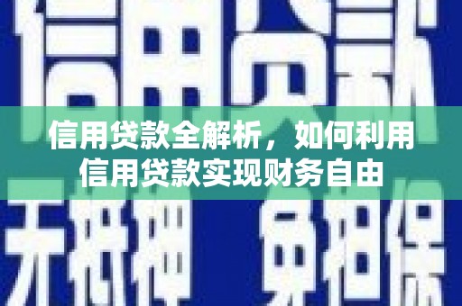 高要信用贷款全解析，如何利用信用贷款实现财务自由